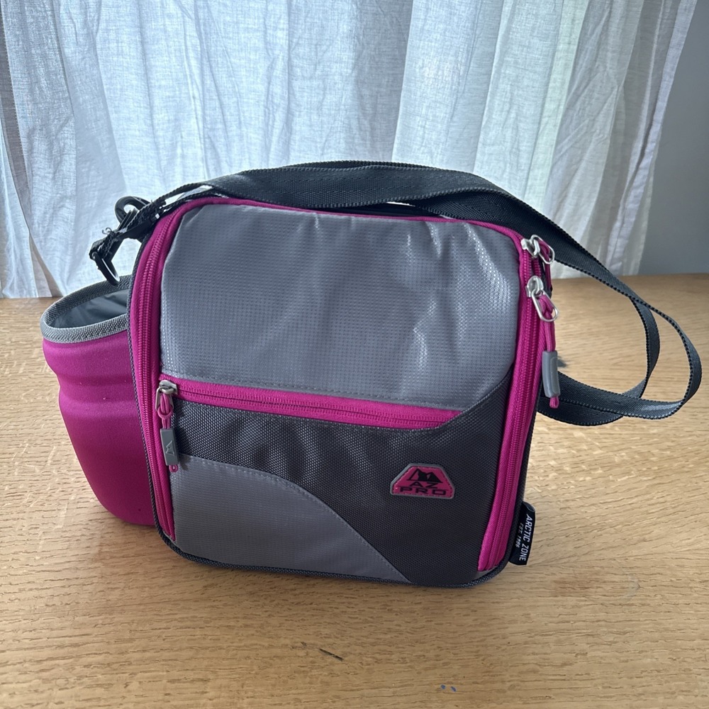 Arctic Zone Pro Multi Compartment Lunch Bag Pink & Gray Color Combo